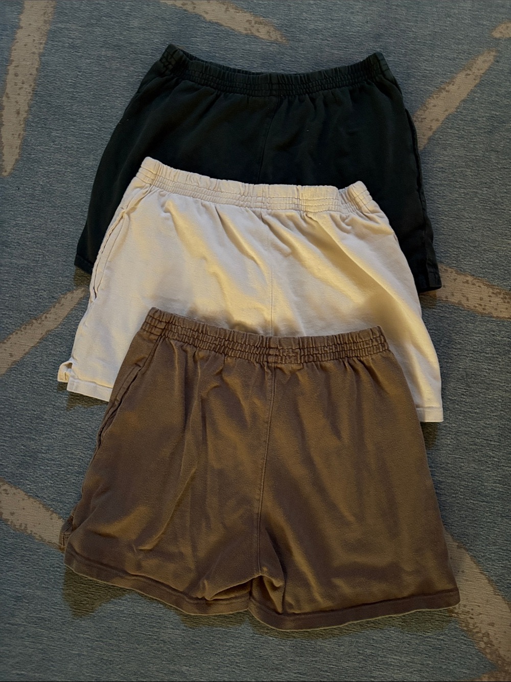 John Galt/Brandy Melville- 3-Pair shorts- Black, Cream, Brown size S